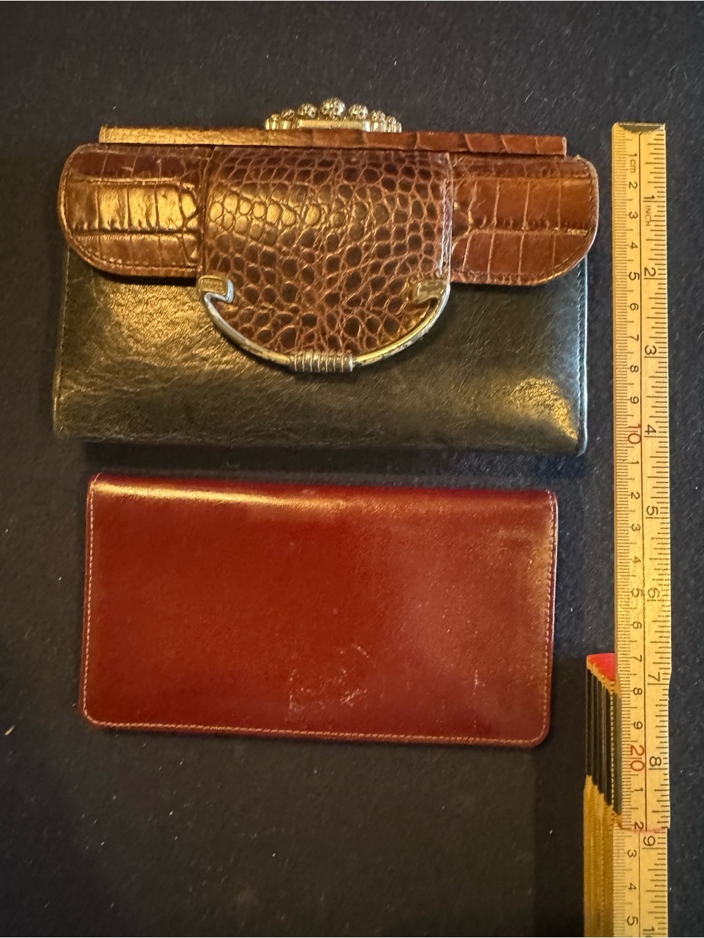 Brighton Golf Two-Tone Brown and Black Leather Wallet Set